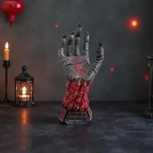 Resin Devil Hand Ornament, Home Decor Ornaments, Gothic Horror Demon Claw with Evil Eye Decor, Indoor Outdoor Hanging Decoration, Halloween Party Supplies