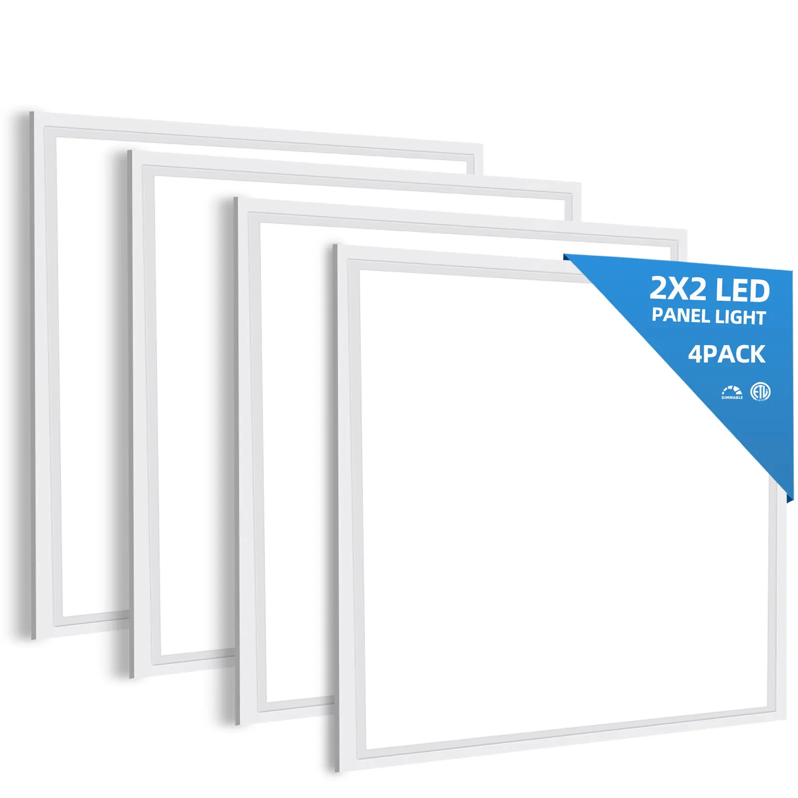 2x2 LED Flat Panel Lights for Drop Ceiling 29.4W, 5800LM 5000K Troffer Replacement Light Fixture, 0-10V Dimmable Recessed Edge-Lit Led Drop Ceiling Lights for Commercial Office, ETL Listed