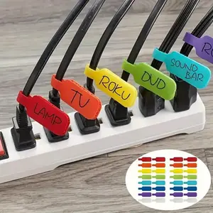 80pcs Durable Cable Label, Random Color Cable Label, Cable Management Label, Office Stationery & Supplies, Home Decor, Room Accessories, Office Desk Accessories