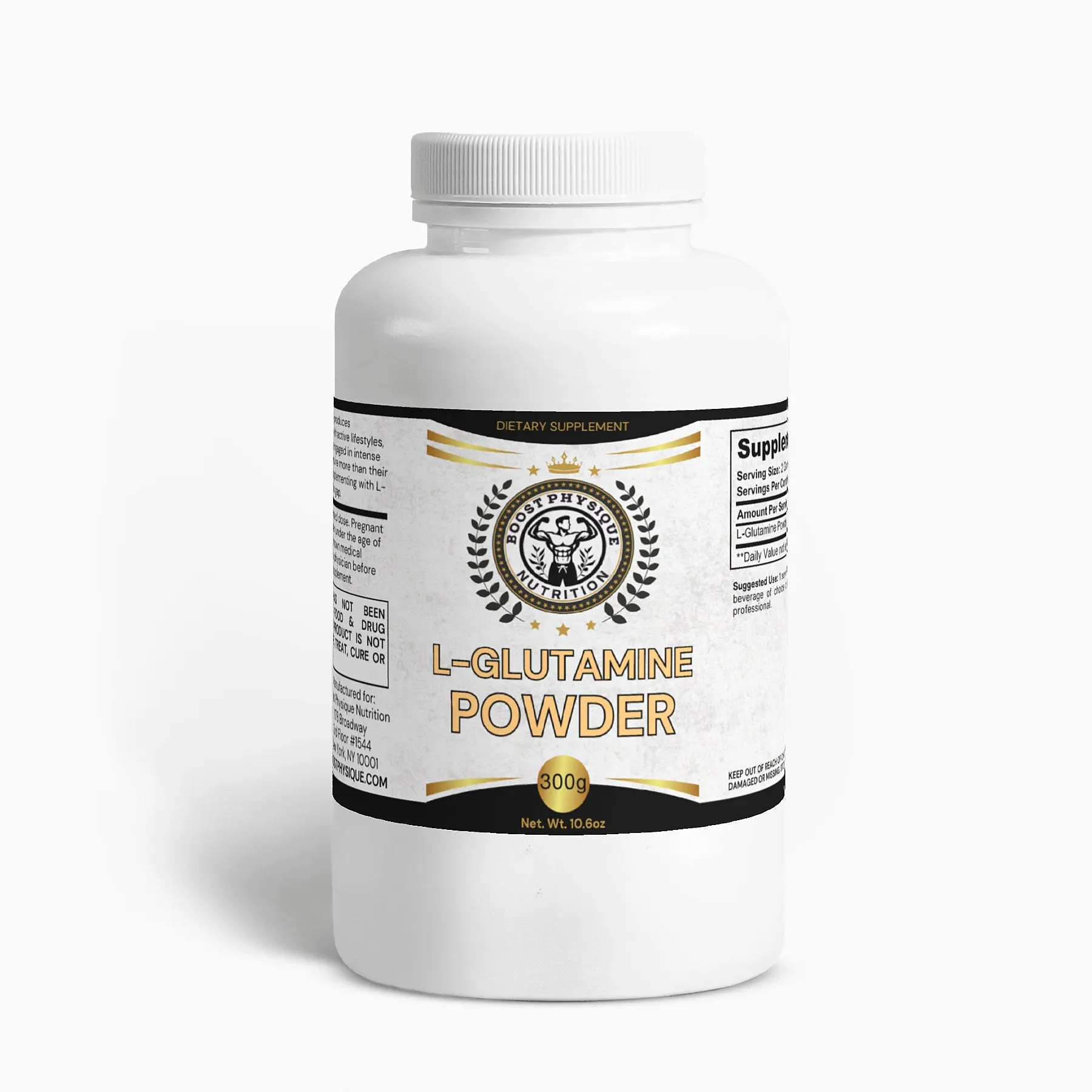 Boost Physique Nutrition L-Glutamine Powder Supplement: Muscle Gym Fitness Weightlifting Health