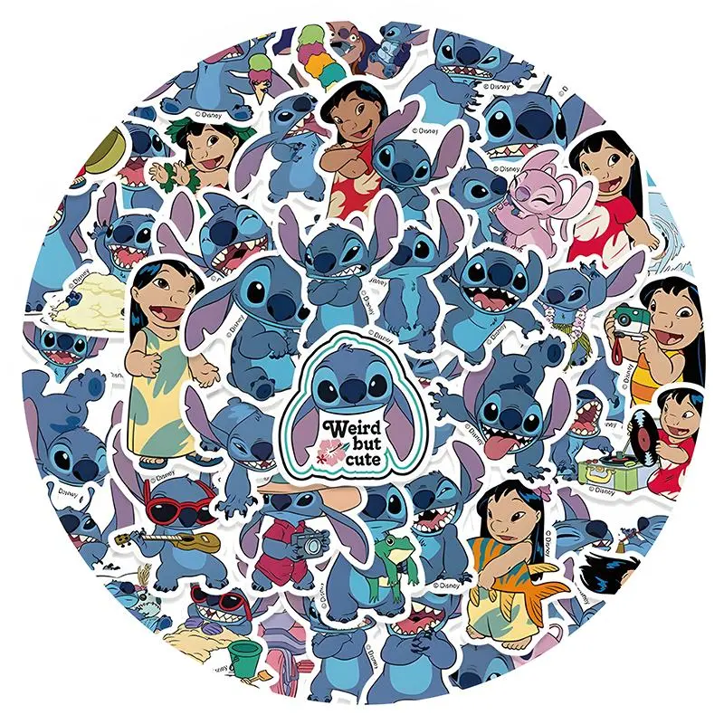 50 Pca Cute Disney Stitch Cartoon Stickers DIY Stickers
