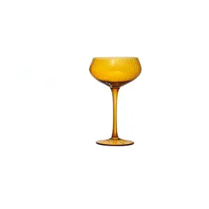 Yellow Stemmed Coupe Champagne Glass