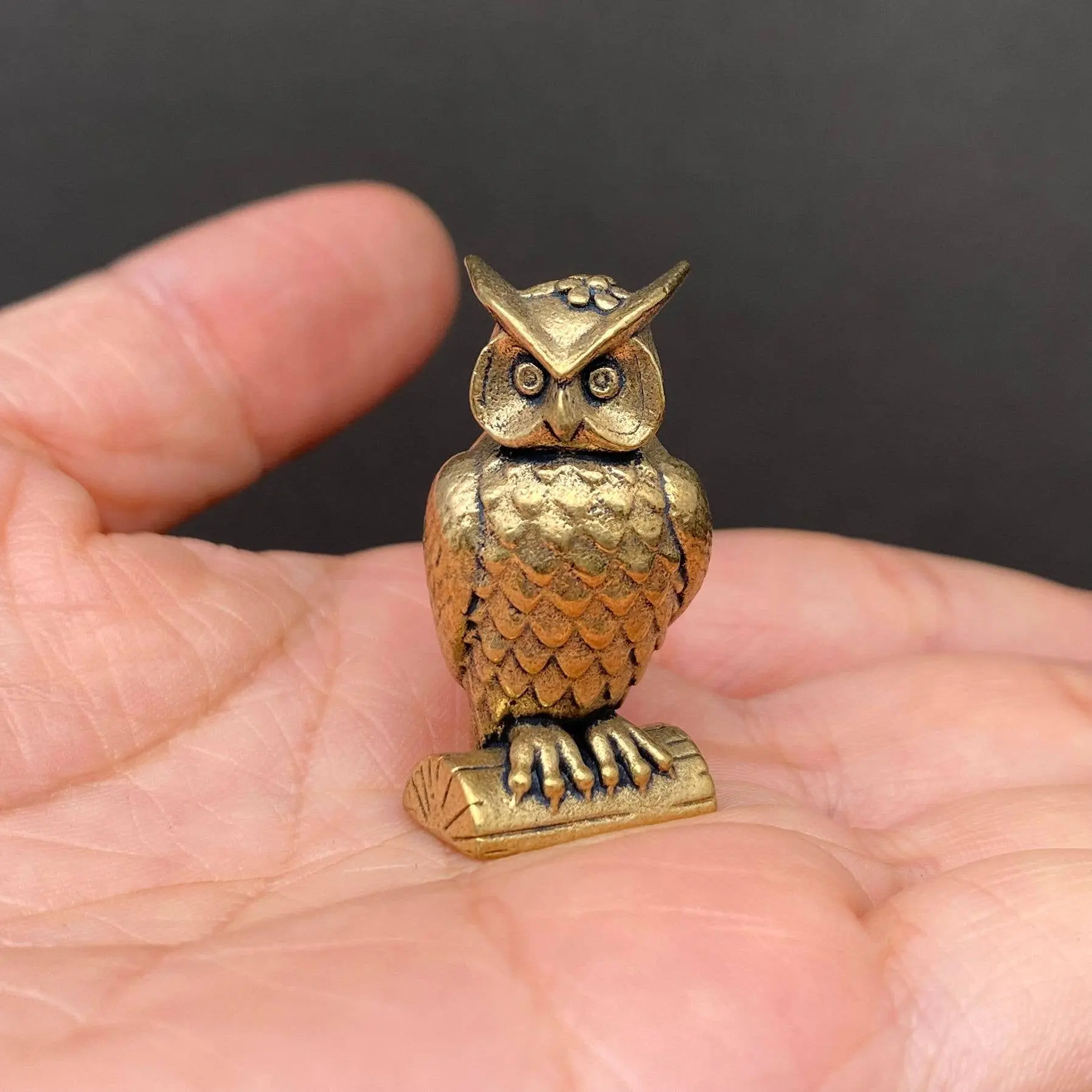 Owl Brass Archer Crafts Decoration Desktop Ornament