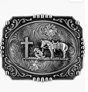 Bronze praying cowboy buckle 1790BNZ
