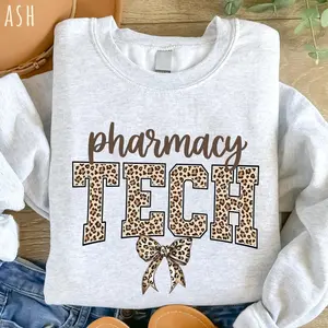 Pharm Tech Tshirt, Pharmacy Technician Sweatshirt, Leopard Pattern Appreciation Gift For Pharmacy Technician