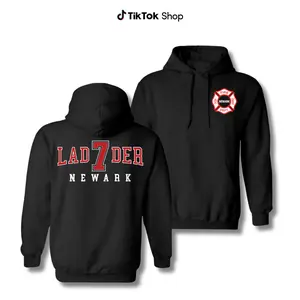 Newark Fire Dept Ladder 7 Hoodie, Classic Firefighter Station Graphic Sweatshirt, Vintage Streetwear Pullover For Men And Women, Gift For Firefighters And First Responders