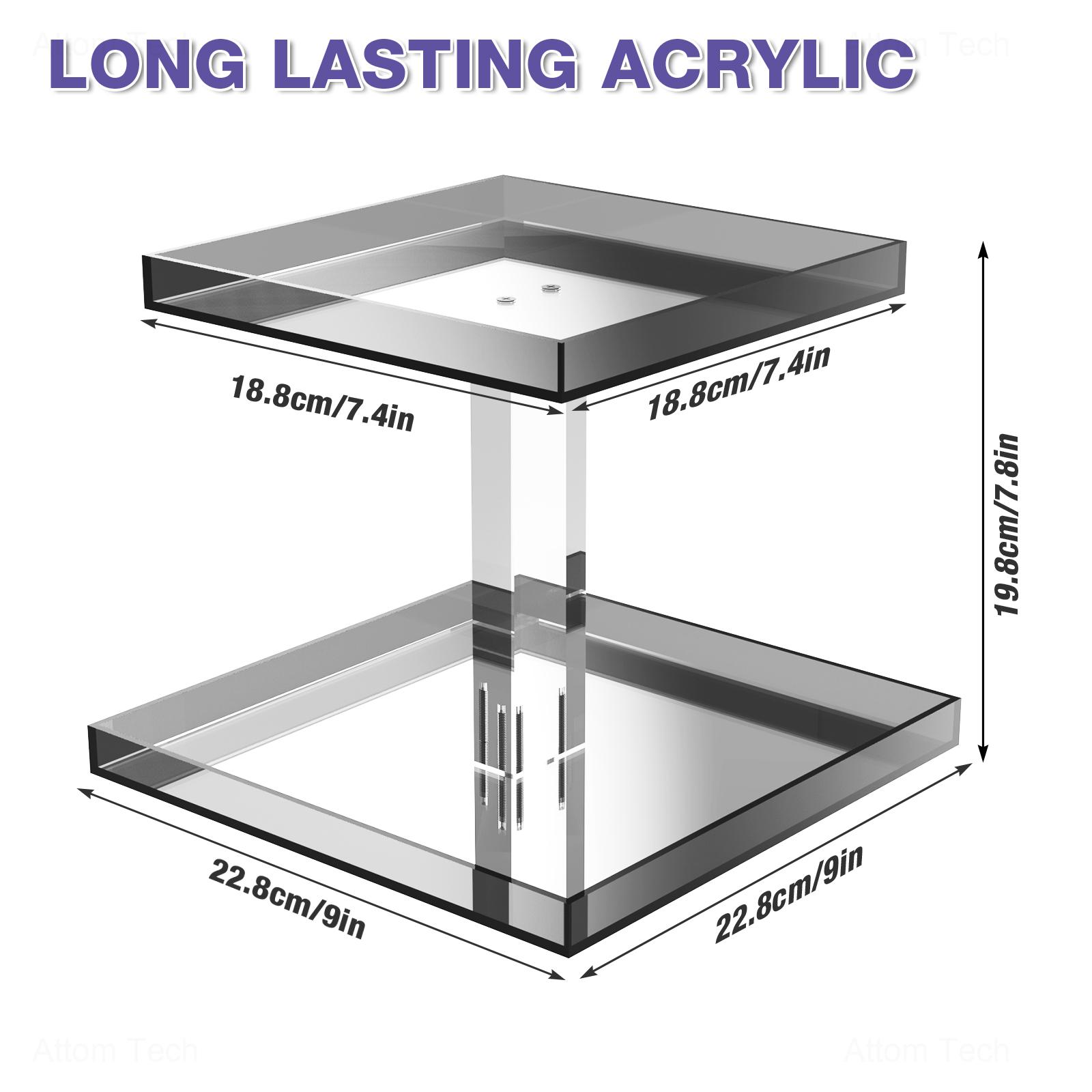 NiHome 2-Tier Acrylic Perfume Display Stand for Cosmetics & Toiletries, Vanity Tray Organizer for Dresser,Bathroom,Office,Versatile Storage Racks
