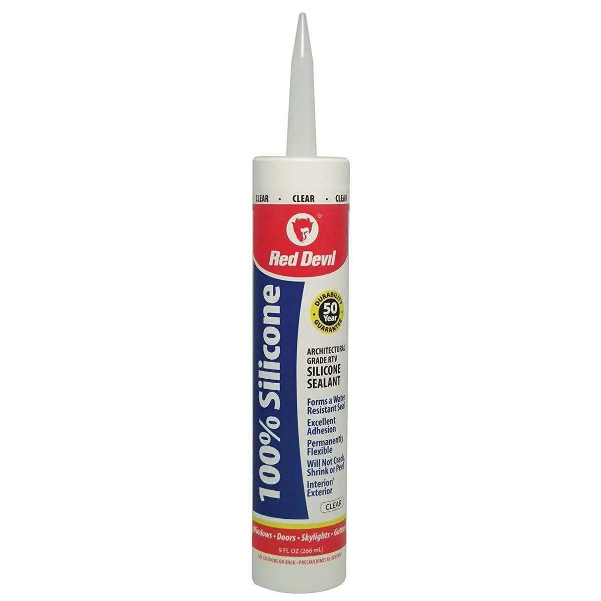 Red Devil Silicone Sealant, Clear - 10.1 oz - Pack of 12