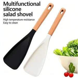 2Pcs Cooking Spoons for Non stick Cookware, Multifunction Spatula Spoon BPA-Free, One-Piece Design, Suitable for Scooping, Scraping, Serving and Mixing Long Handle  Skimmer