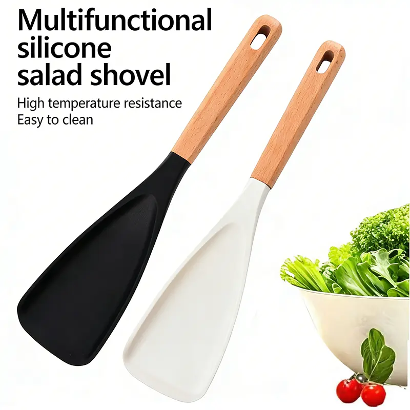 2Pcs Cooking Spoons for Non stick Cookware, Multifunction Spatula Spoon BPA-Free, One-Piece Design, Suitable for Scooping, Scraping, Serving and Mixing Long Handle  Skimmer