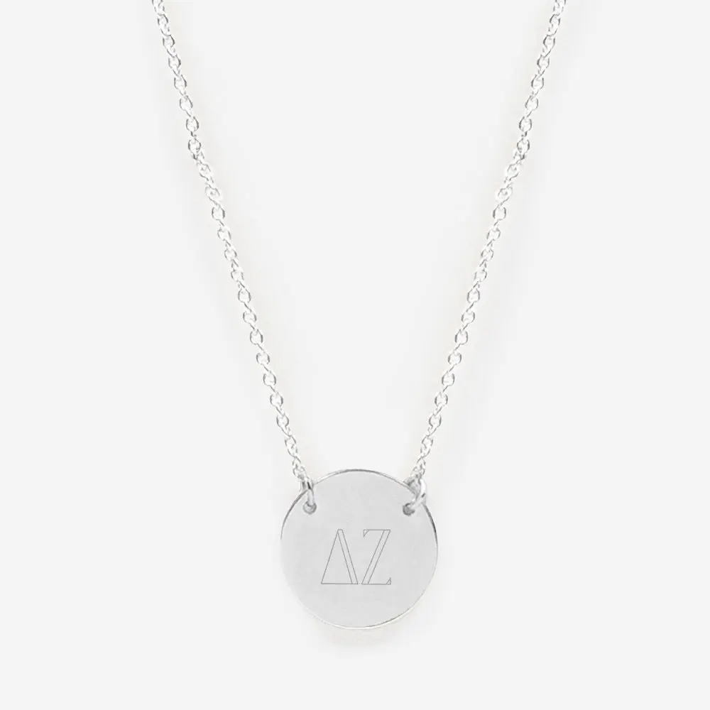 Delta Zeta Delicate Disc Necklace | Silver