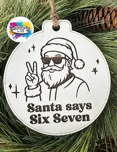 "Six Seven" Santa Ornament