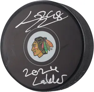 Connor Bedard Chicago Blackhawks Autographed Hockey Puck with "2024 Calder" Inscription - Fanatics Authentic Certified