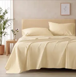 4-Piece Bed Sheet Set - Hotel-Luxury Super Silky Soft Microfiber Bedding, 16'' Deep Pockets, Cooling, Breathable, Wrinkle-Resistant, Fade-Resistant, Secure Fit, Reversible, Ideal for Father's Day Gifting