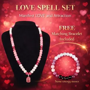 [Mother's Day Gift] Love Spell Jewelry Set, Romantic Crystal Beaded Necklace and Matching Bracelet, Great Gift for Valentine’s Day, Christmas, Birthdays and Anniversaries outdoorfun