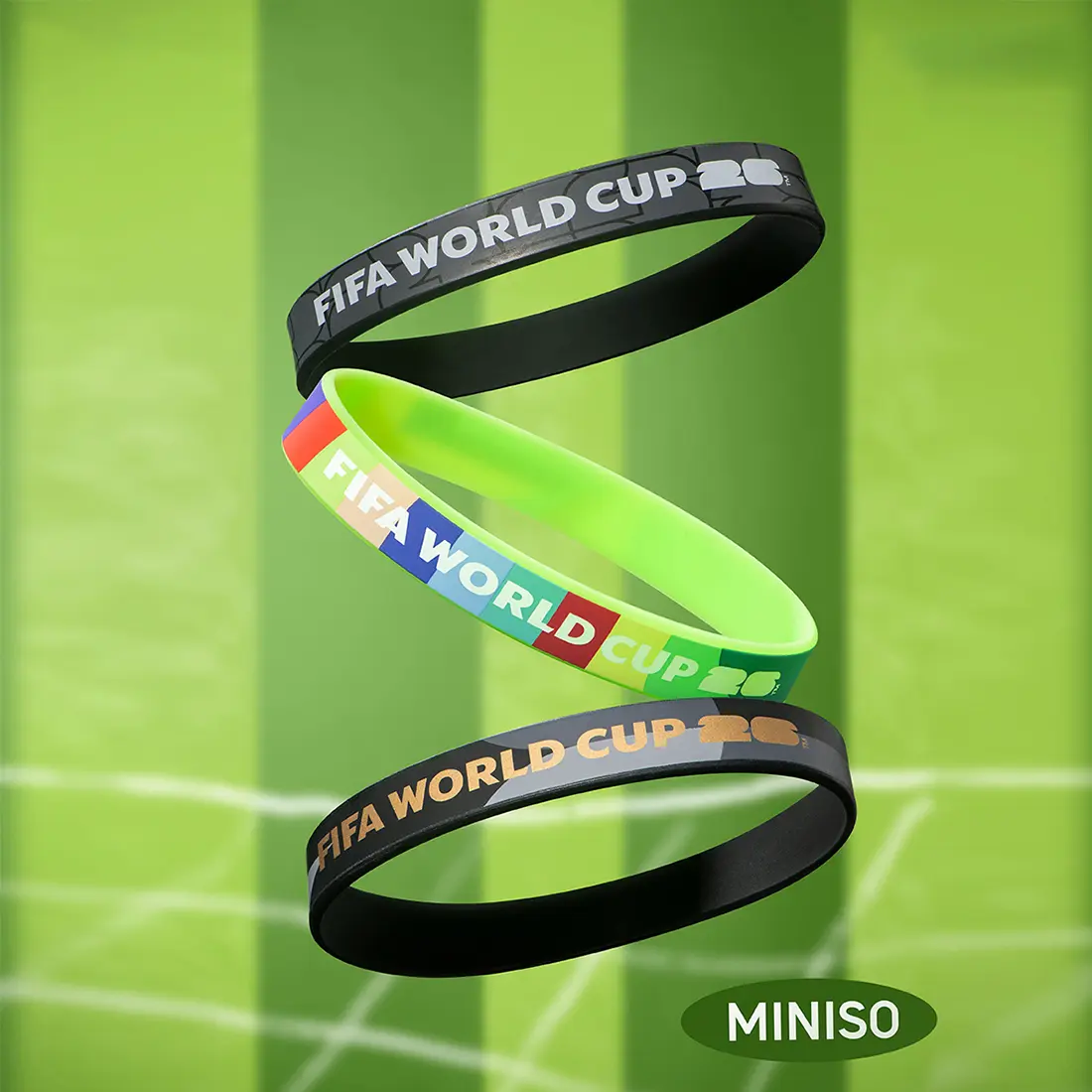 FIFA World Cup 2026 Series Silicone Wristband Set – Officially Licensed Collectible, Perfect Gift for Soccer Fans, Colorful 3-Pack Bracelets for Game Day & Everyday Wear!