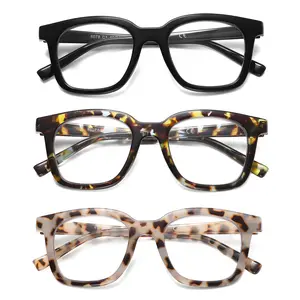 3pack Oversized Reading Glasses Women Men Oprah Style Blue Light Blocking Computer Square Cat Eye Reader Spring Hinge Eyeglasses Eyewear lenses
