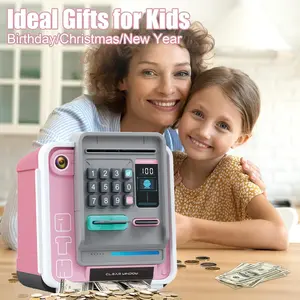Face Recognition Money Bank Atm Coin Savings Jar, Custom Password Automatic Roll Machine, Ideal for Kids Birthday Halloween Christmas Gift