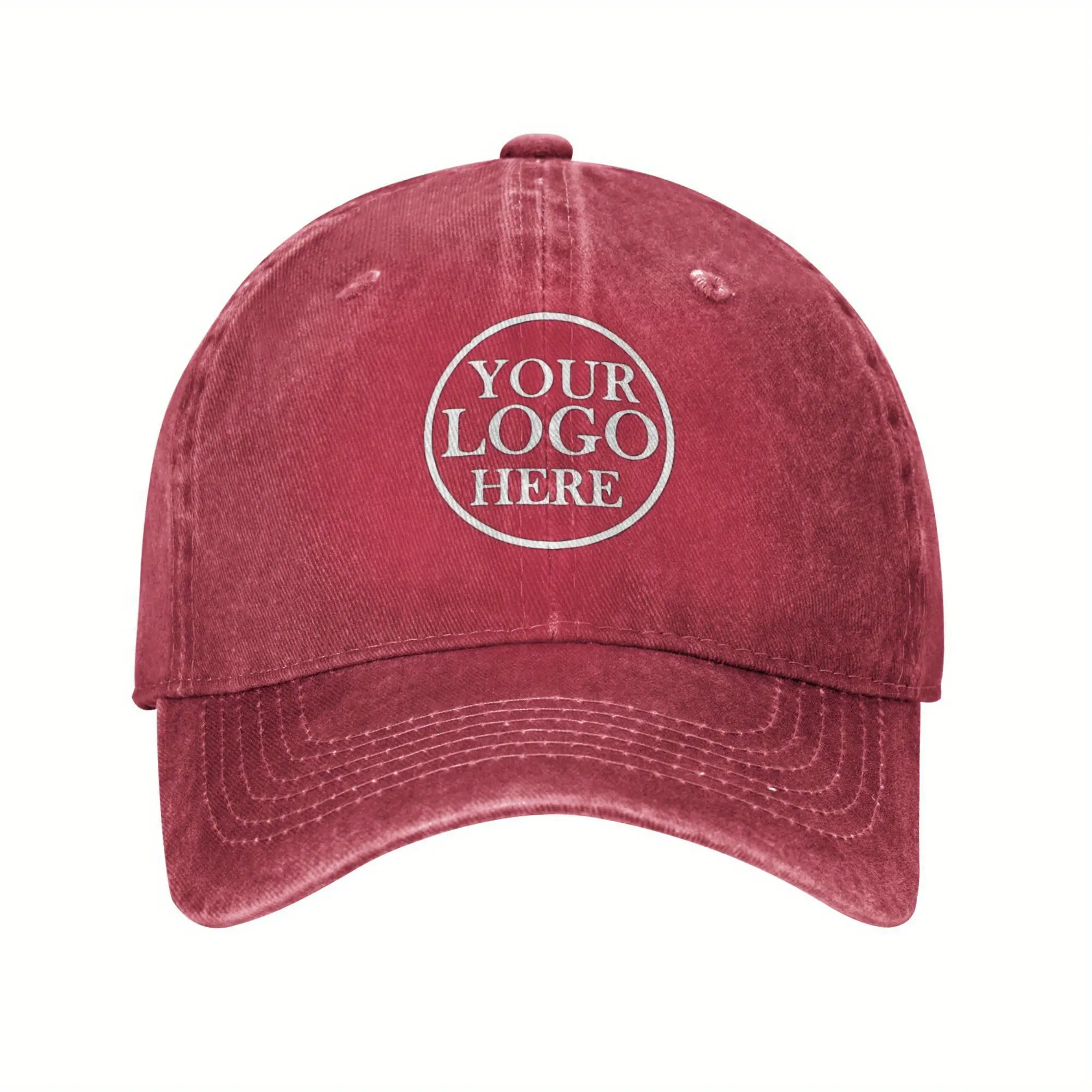 Unisex 100% Cotton Washed Denim Baseball Cap - Custom Photo/Logo, Casual, Breathable Holes, Curved Brim, Buckle Adjustable 100 Cotton Clothing for Daily Outdoor Wear, Custom Logo, All-Seasons, Sturdy, Hand Wash Only