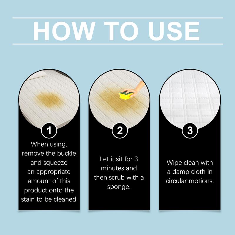 Mattress Cleaner Multi-Purpose Stain Remover, Daily Use Home Care Solution for Bedding & Carpets, Effective Oil Spills Spot Cleaning