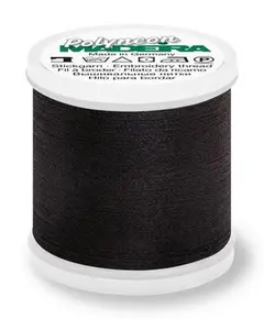 Madeira Polyneon Ref. # 1800 -- Black -- Weight #40 -- Machine Embroidery Thread - 1100 Yards Spool