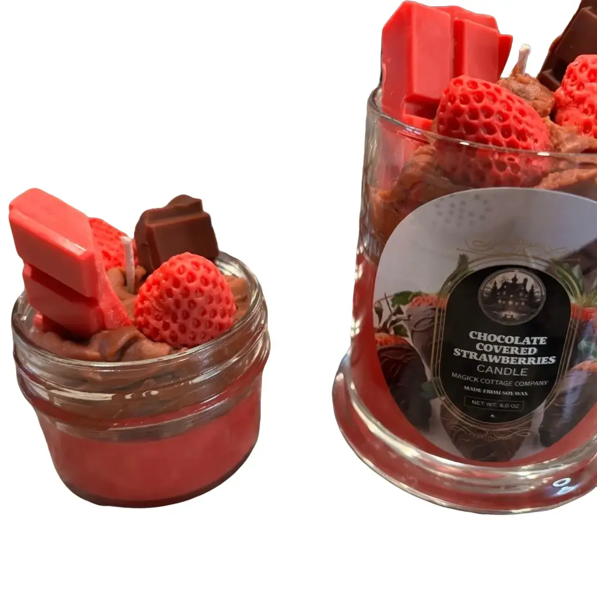 Delicious Chocolate Covered Strawberries - Candle Decor with Rich Chocolate Flavor and Sweet Strawberry Slices candles cereal handmade candle household candle multicoloured scented soy