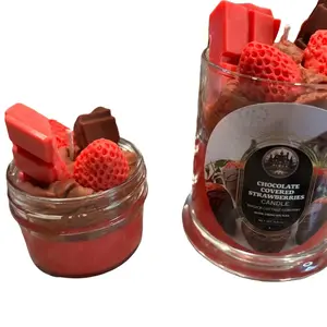 Delicious Chocolate Covered Strawberries - Candle Decor with Rich Chocolate Flavor and Sweet Strawberry Slices candles cereal handmade candle household candle multicoloured scented soy