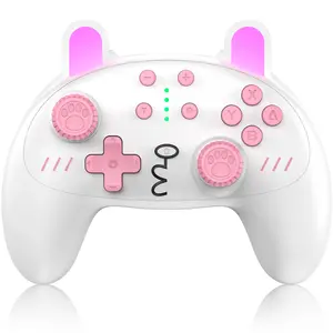 Cute Bunny Switch Controller – Wireless Switch Controller, Turbo Function, Customizable Buttons, Compatible with Switch OLED, Switch Lite, and PC Accessories  Console Grip