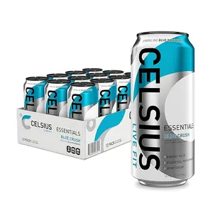 CELSIUS ESSENTIALS Sparkling Blue Crush, Sugar Free Performance Energy Drink, 16 Fl Oz (Pack of 12)