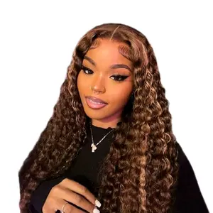 Honey-Blonde 13x6 13x4 & 5x5 Transparent Lace 210% Density Full Frontal Closure Human Hair Wig for Natural Look