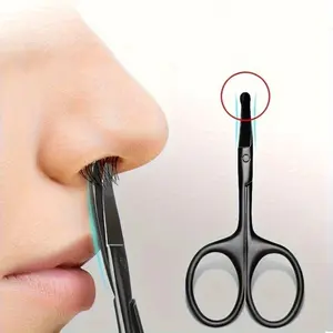 Professional Facial Hair Trimmer Scissors, Easy Nose Hair Cutting Tool, Pain-Free, Unisex, Ergonomic Handle, Durable, Essential Hair Care Item, High Quality Trimmer