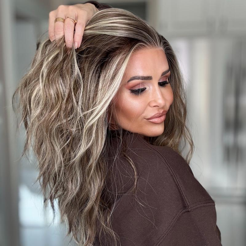 AISOM Mila Iced Latte Free Part Lace Front Wig with Scandinavian Hairline Glueless Wig 16 Inch Low Density Heat Friendly Synthetic Hair Wig Daily Use