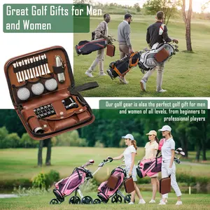 Golf Gifts for Men and Women, Golf Accessories Set with Hi-End Case, Golf Balls, Rangefinder, Golf Tees, Brush, Multifunctional Divot Knife, Scorer, Golf Ball Clamp