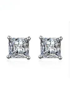 Unisex Elegant Square Shaped Glittering Stud Earrings (1 Pair), Exquisite Trendy Minimalist Stud Earrings, Fashionable Jewelry for Daily & Party Decoration, High Quality Earrings