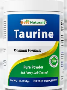 Best Naturals 100% Pure Taurine Powder Free Form - Taurine 1000mg per Serving - 1 Lb (454 gm)