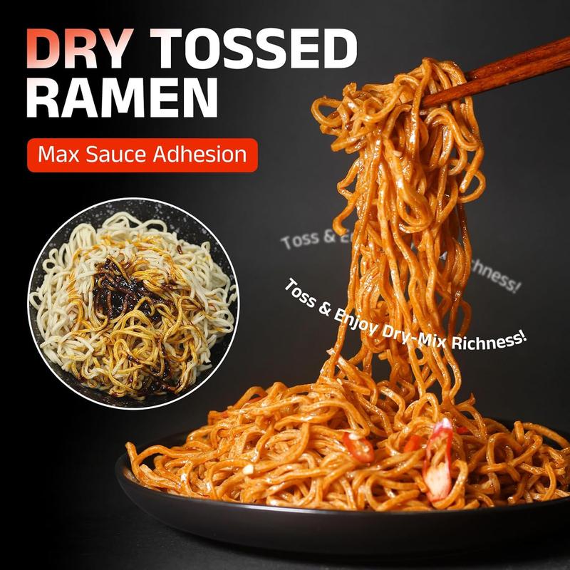 Healspot High Protein Spicy Buldak Noodles, Dry Tossed Ramen, 30g Plant-Based Protein, Low Fat, Low Carb, Non GMO, Keto Friendly & Plant Based (6 packs)