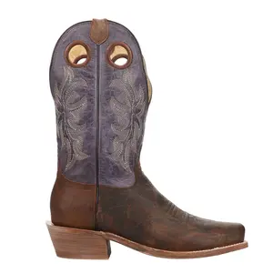 ROPER Mens Ride Em Embroidered Square Toe Pull On  Casual Boots Mid Calf - Brown