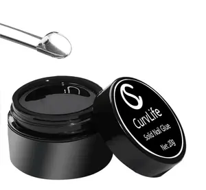 Curvlife Soft Gel Solid Nail Glue-15g for Press On Nails, Upgrade 3 in 1 Soft Gel Full Cover Nail Tips For Strengthen UV Light Cured