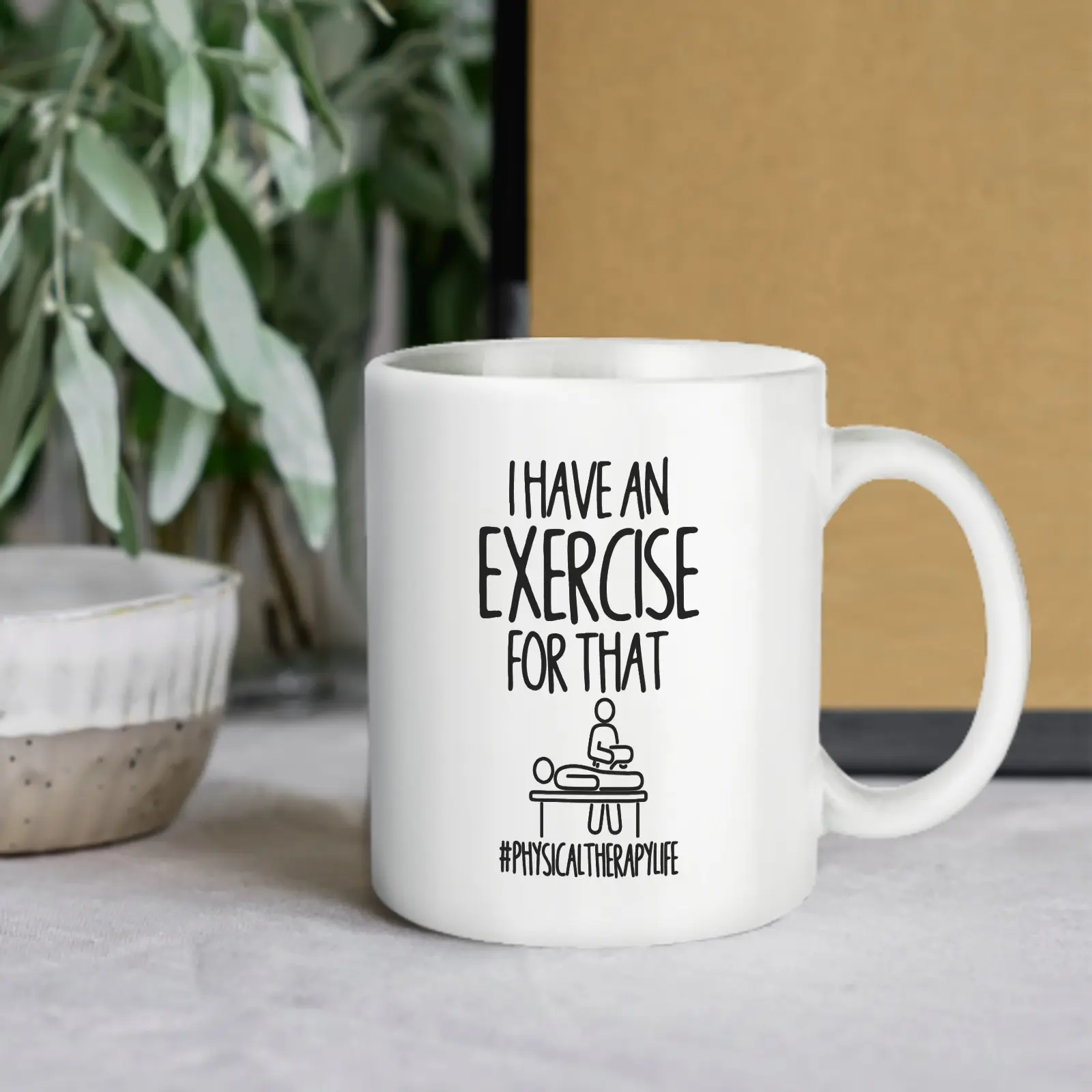 Funny PT Physical Therapy Mug Gift Therapist Exercise Physiotherapist Graduation Thank You 11 Oz Ceramic Coffee Mug - Inspirational birthday gift - White Mug with Black Handle and Inner