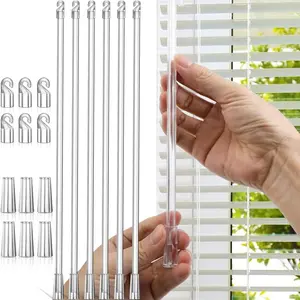12 Inches Window Blind Tilt Wand Replacement with Hook and Grip 6 Pack