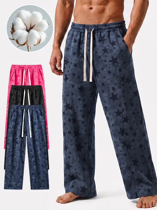 Men's sports and leisure pants with drawstring, skin friendly and comfortable fabric, knitted sports and leisure pants, straight leg pants, men's pants, fashionable men's clothing, very suitable for casual and daily wear.
