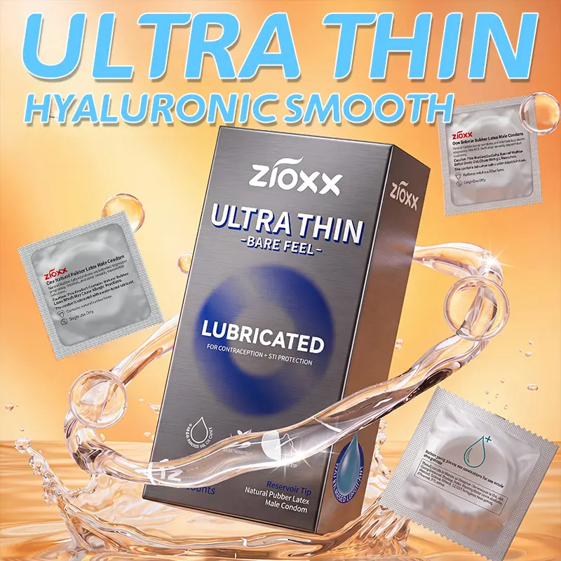 Zioxx 12ct Bare Feel Ultra Thin Lubricated Latex Condoms 52mm