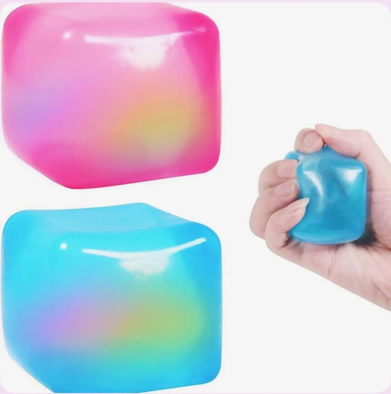 Stress Relief Nice Cube Fidget Toy Blue, Pink, Purple