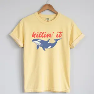Comfort Colors 'Killin' It' Whale Shirt : Beach Day Orca Whale Whale Watching Tee