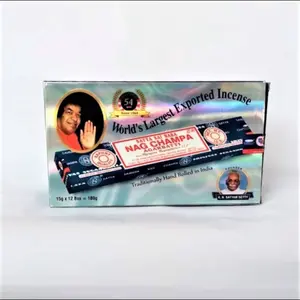 Satya Sai Baba Nag Champa Incense Sticks - 12 Pack | Long Lasting Authentic Aroma | Hand Rolled in India for Meditation & Home Tranquility