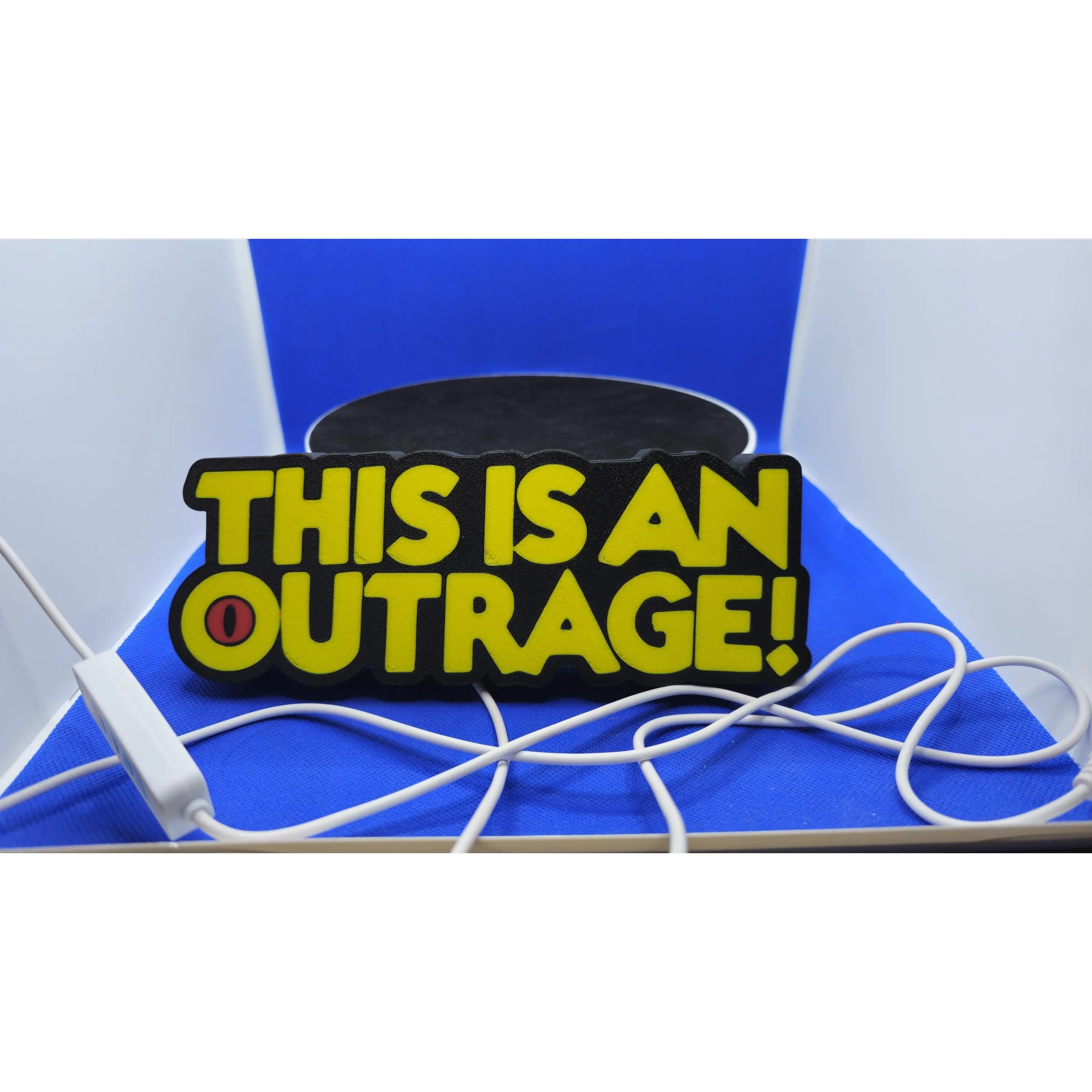 Outrage LED Light Box - Dungeon Crawler Carl Fan Display, Neutral Home Decor, Wall Mount for Gaming Room, Reading Nook