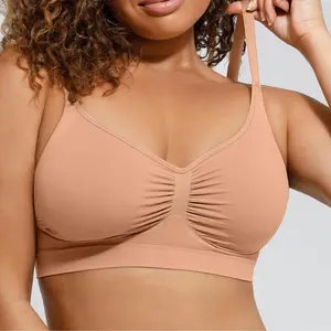 FeelinGirl Wireless Seamless Bra Comfort Elastic Bralettes No Underwire Unlined Seamless Tshirt Bras Sports Bra Basic For Women