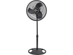 Lasko 2521 16 Inch 3-Speed Quiet Adjustable Tilting Wide-Area Oscillating Standing Pedestal Fan for Bedroom, Kitchen, Home, and Office, Black
