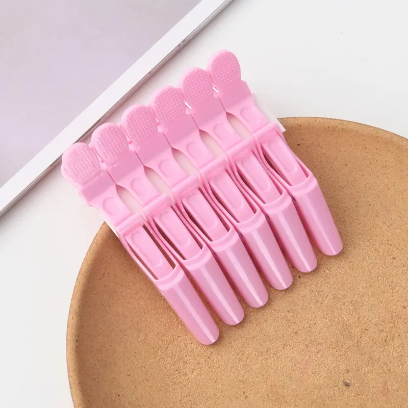 6-Pack Professional Long Mouth Hair Clips - Salon-Grade Sectioning Clamps, Multi-Purpose Partition & Alignment Tools for Hairdressers & Home Hairstyling