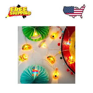 Cinco De Mayo Mexican Fiesta Theme Party Decorations String Lights, Fairy 10 Led Battery Operated with Timer